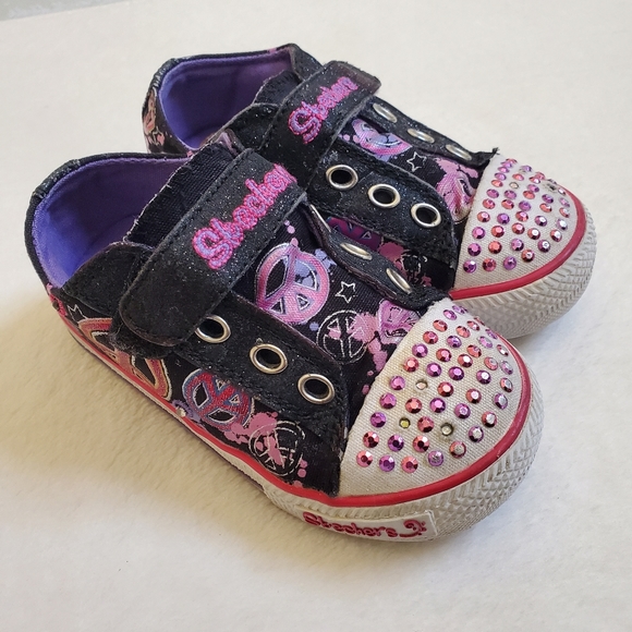 Skechers Twinkle Toes Light Up Toddler Girls Shoes Size 7 - Picture 3 of 13